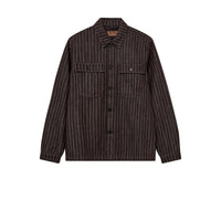 Mos Mosh Gallery, MMGMatteo Brown Stripe Overshirt, Chocolate Brown-Mos Mosh Gallery-Minlillebutik.dk