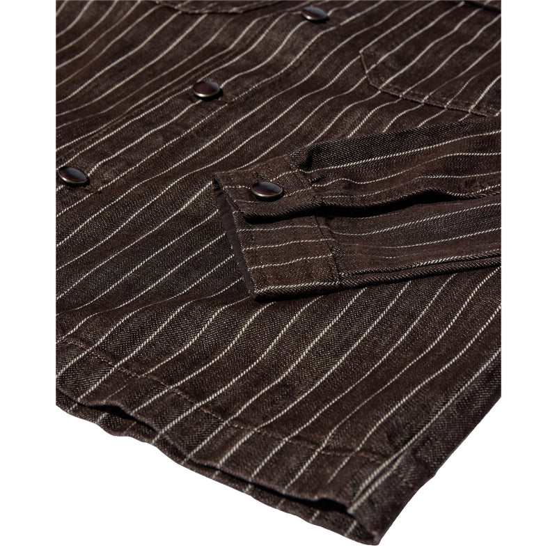 Mos Mosh Gallery, MMGMatteo Brown Stripe Overshirt, Chocolate Brown-Mos Mosh Gallery-Minlillebutik.dk