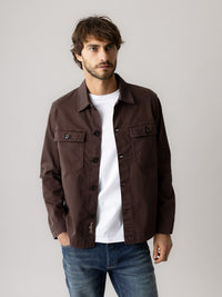 Mos Mosh Gallery, Matteo Soft Overshirt, Black Coffee