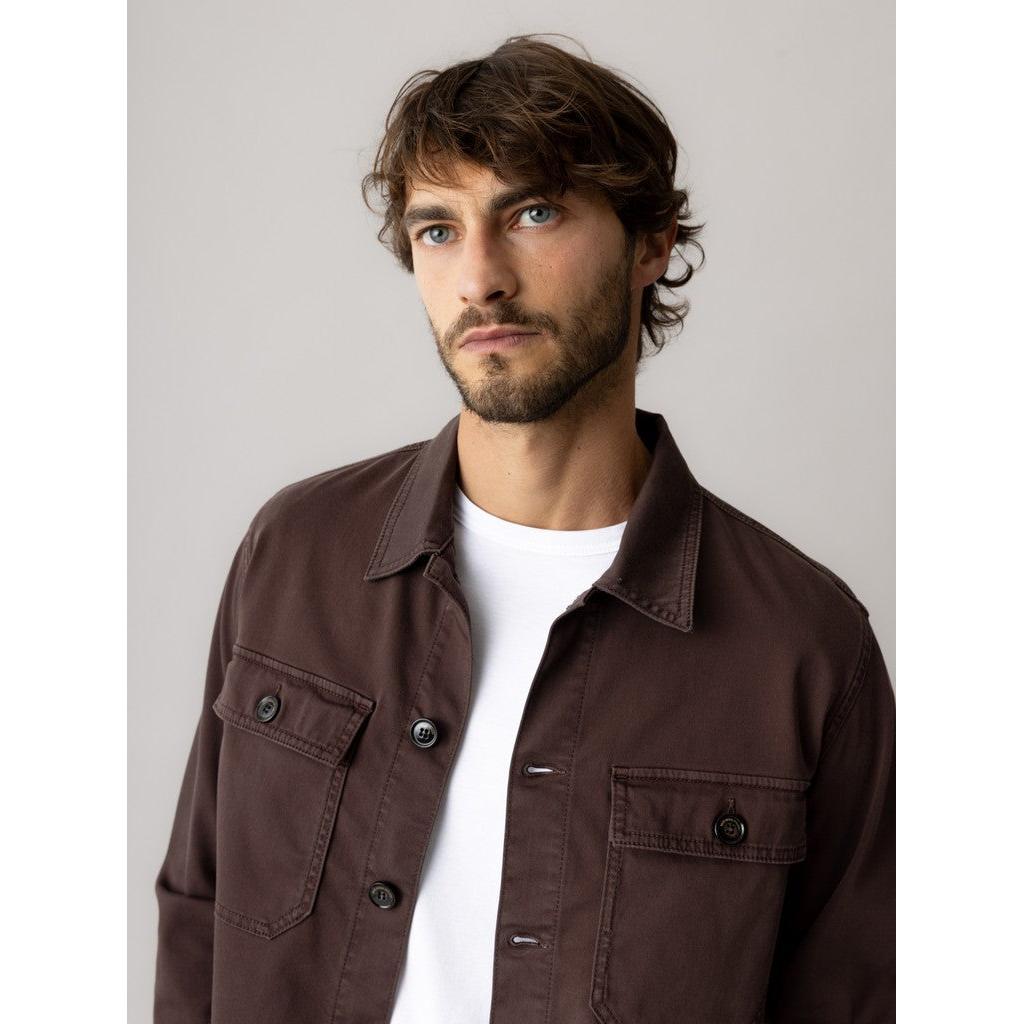 Mos Mosh Gallery, MMGMatteo Soft Overshirt, Black Coffee