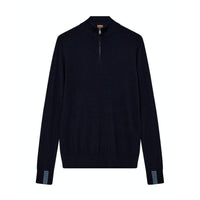 Mos Mosh Gallery, Adam Soft Zip Tutle Neck Knit, Navy-Mos Mosh Gallery-Minlillebutik.dk