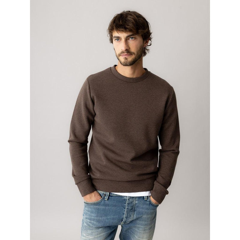 Mos Mosh Gallery, MMGAbel Crew Neck Sweat, Chocolate Brown Melange-Mos Mosh Gallery-Minlillebutik.dk