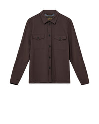 Mos Mosh Gallery, Birk Traver Overshirt, Chocolate Brown