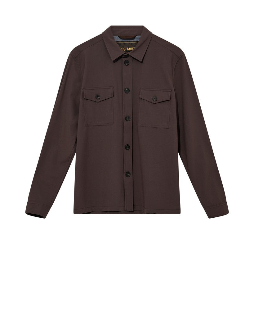 Mos Mosh Gallery, Birk Traver Overshirt, Chocolate Brown