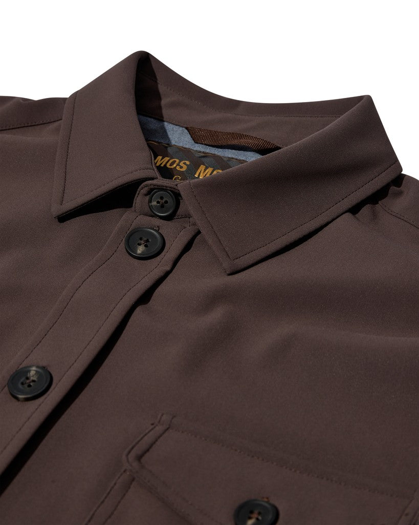 Mos Mosh Gallery, Birk Traver Overshirt, Chocolate Brown