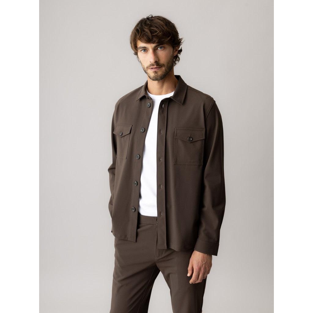 Mos Mosh Gallery, MMGBirk Traver Overshirt, Chocolate Brown