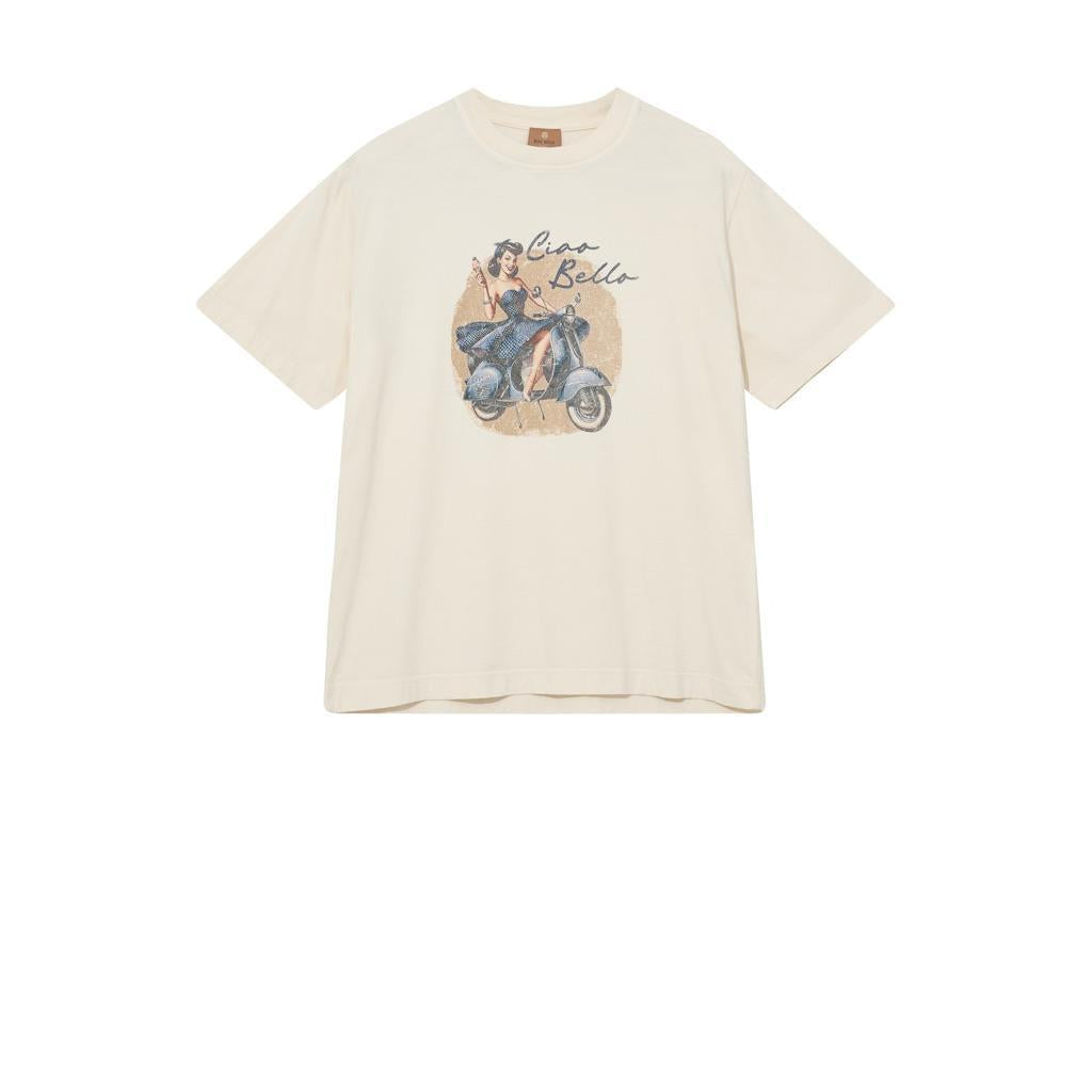 Mos Mosh Gallery, Ciao O-SS Tee, Ecru-Mos Mosh Gallery-Minlillebutik.dk