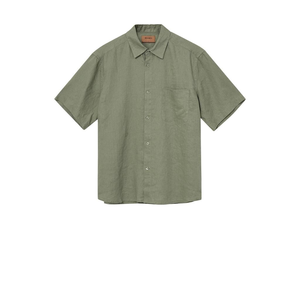 Mos Mosh Gallery, Theo Linen SS Shirt, Watercress-Mos Mosh Gallery-Minlillebutik.dk