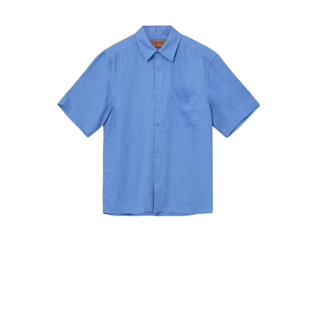 Mos Mosh Gallery, Theo Linen SS Shirt, Silver Lake Blue-Mos Mosh Gallery-Minlillebutik.dk