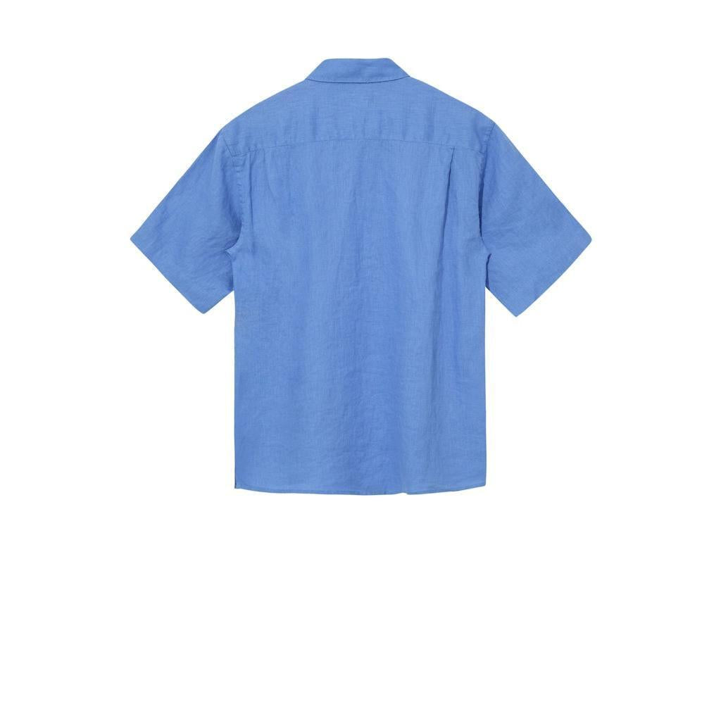 Mos Mosh Gallery, Theo Linen SS Shirt, Silver Lake Blue-Mos Mosh Gallery-Minlillebutik.dk