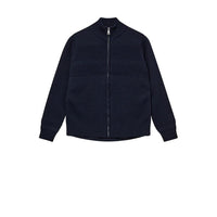 Mos Mosh Gallery, Alonso Zip Cardigan, Navy-Mos Mosh Gallery-Minlillebutik.dk