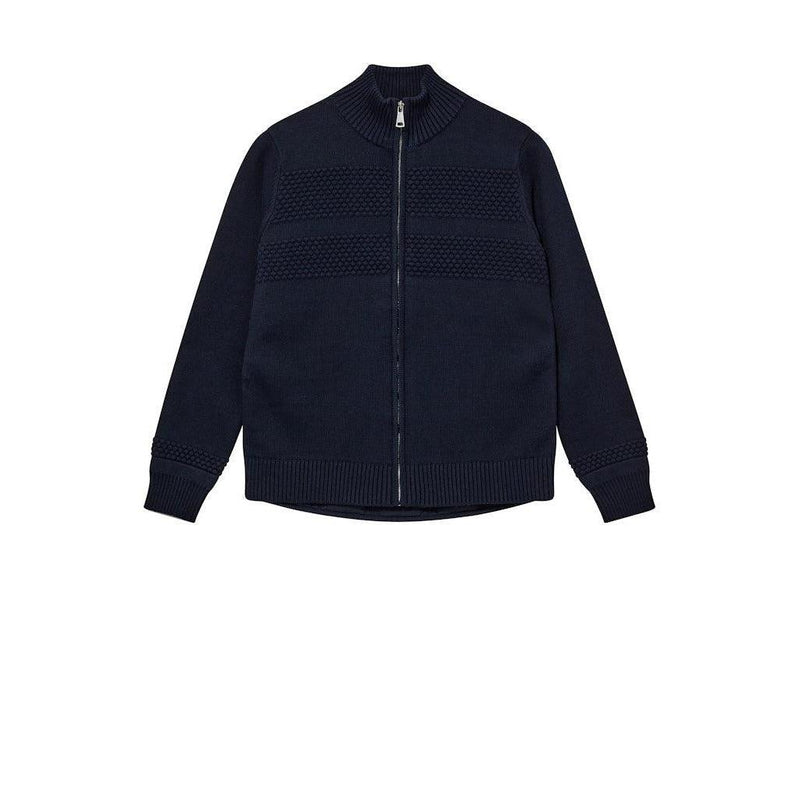 Mos Mosh Gallery, Alonso Zip Cardigan, Navy-Mos Mosh Gallery-Minlillebutik.dk