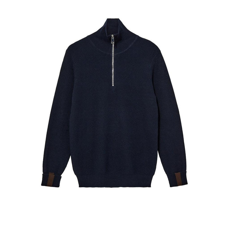 Mos Mosh Gallery, Porter Quarter-Zip Knit, Navy-Mos Mosh Gallery-Minlillebutik.dk