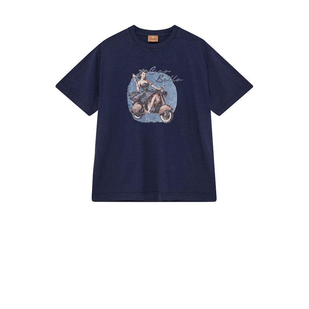 Mos Mosh Gallery, Ciao O-SS Tee, Navy-Mos Mosh Gallery-Minlillebutik.dk