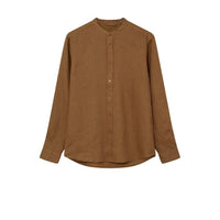 Mos Mosh Gallery, Theo Linen Stand Shirt, Toasted coconut-Mos Mosh Gallery-Minlillebutik.dk