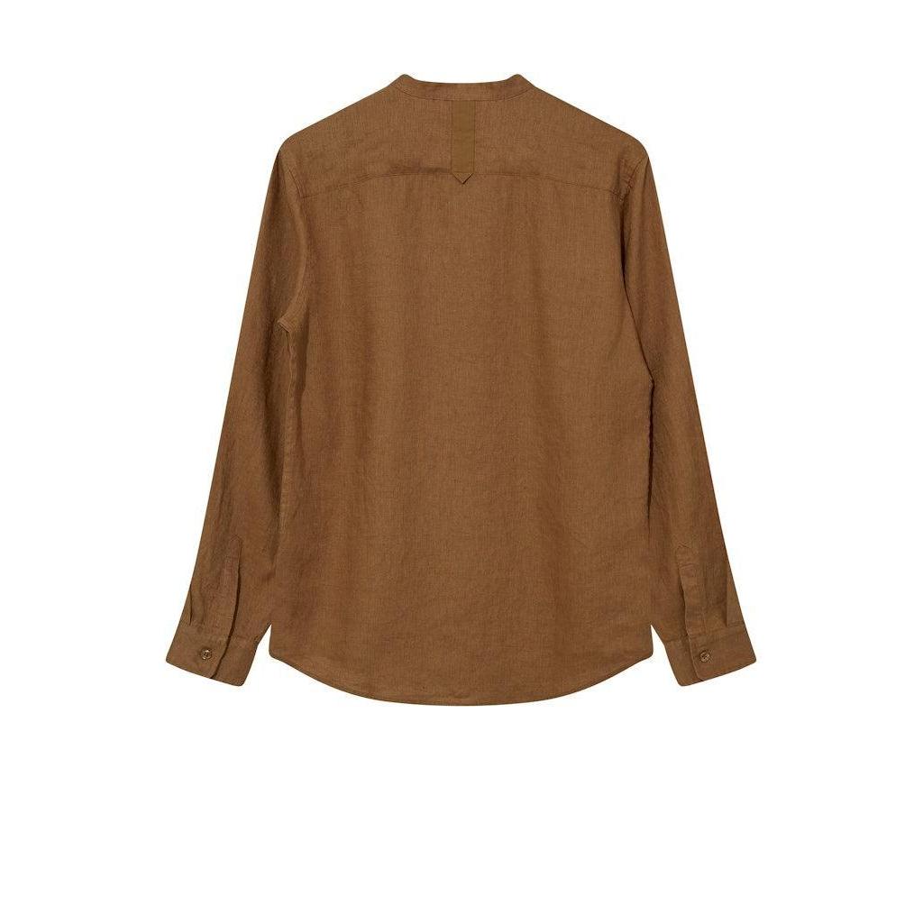 Mos Mosh Gallery, Theo Linen Stand Shirt, Toasted coconut-Mos Mosh Gallery-Minlillebutik.dk
