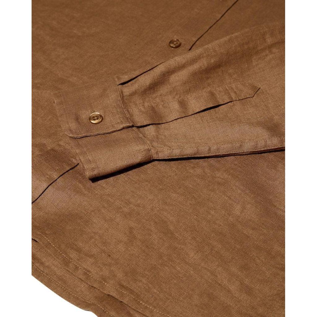 Mos Mosh Gallery, Theo Linen Stand Shirt, Toasted coconut-Mos Mosh Gallery-Minlillebutik.dk