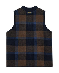 Mos Mosh Gallery, MMGCess Check Vest Knit, Salute Navy