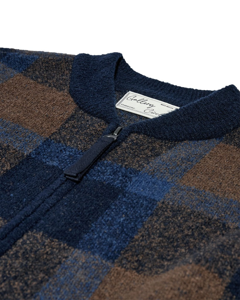 Mos Mosh Gallery, MMGCess Check Vest Knit, Salute Navy