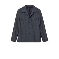 Mos Mosh Gallery Jacob Deflex Overshirt – Navy og Chocolate Brown