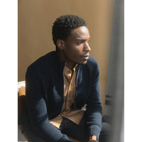 Mos Mosh Gallery, Alonso Zip Cardigan, Navy-Mos Mosh Gallery-Minlillebutik.dk