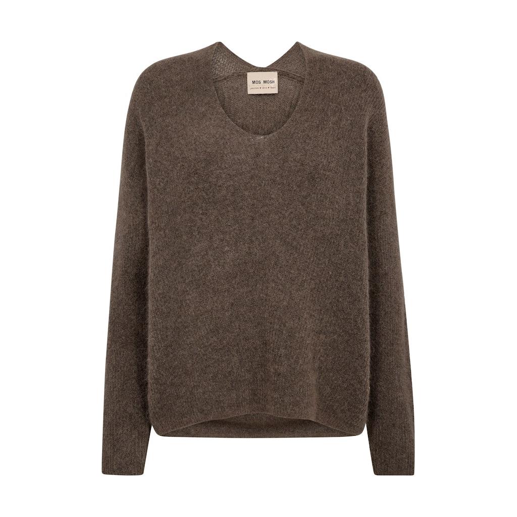 Mos Mosh, Thora V-Neck Knit, Falcon