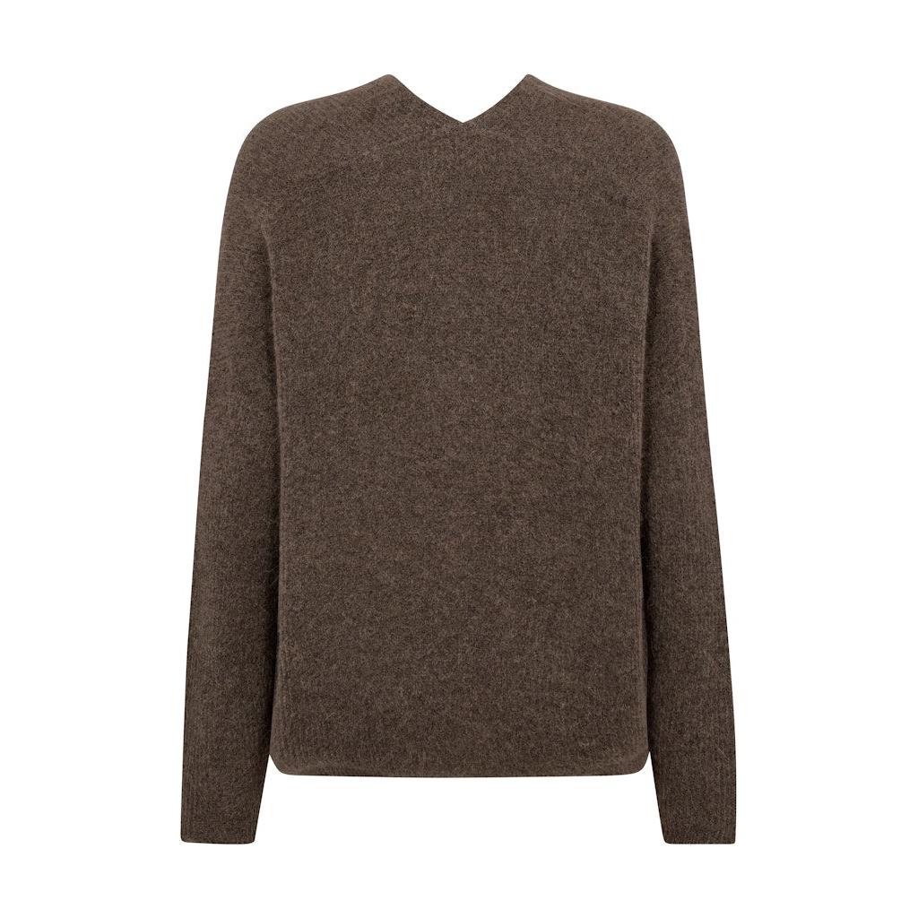 Mos Mosh, Thora V-Neck Knit, Falcon-Mos Mosh-Minlillebutik.dk