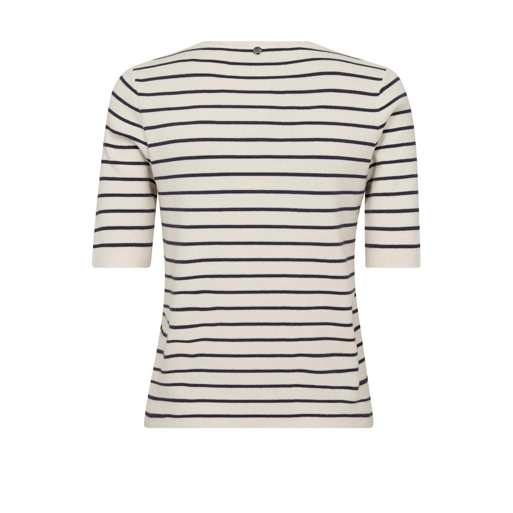 Mos Mosh, MMAliz Caliz Stripe SS Knit, India ink-Mos Mosh-Minlillebutik.dk