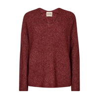 Mos Mosh Thora V-Neck Knit, Russet Brown