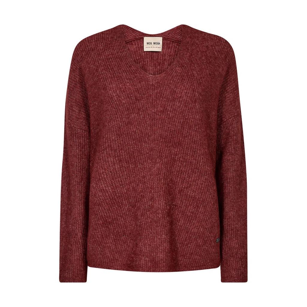 Mos Mosh Thora V-Neck Knit, Russet Brown
