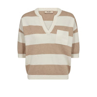 Mos Mosh, MMPinna Stripe SS Knit, Doeskin-Mos Mosh-Minlillebutik.dk
