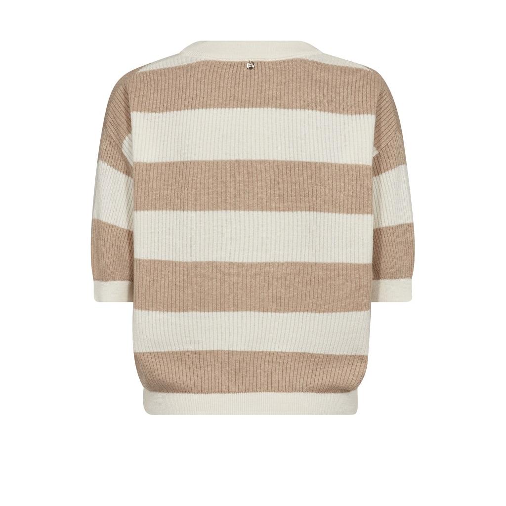 Mos Mosh, MMPinna Stripe SS Knit, Doeskin-Mos Mosh-Minlillebutik.dk