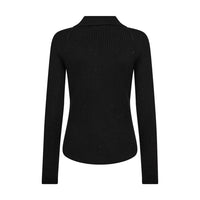 Mos Mosh, Ronika Wool Knit Polo, Black-Mos Mosh-Minlillebutik.dk
