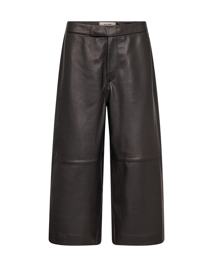 Mos Mosh, Leyanna Long Leather Shorts, Black