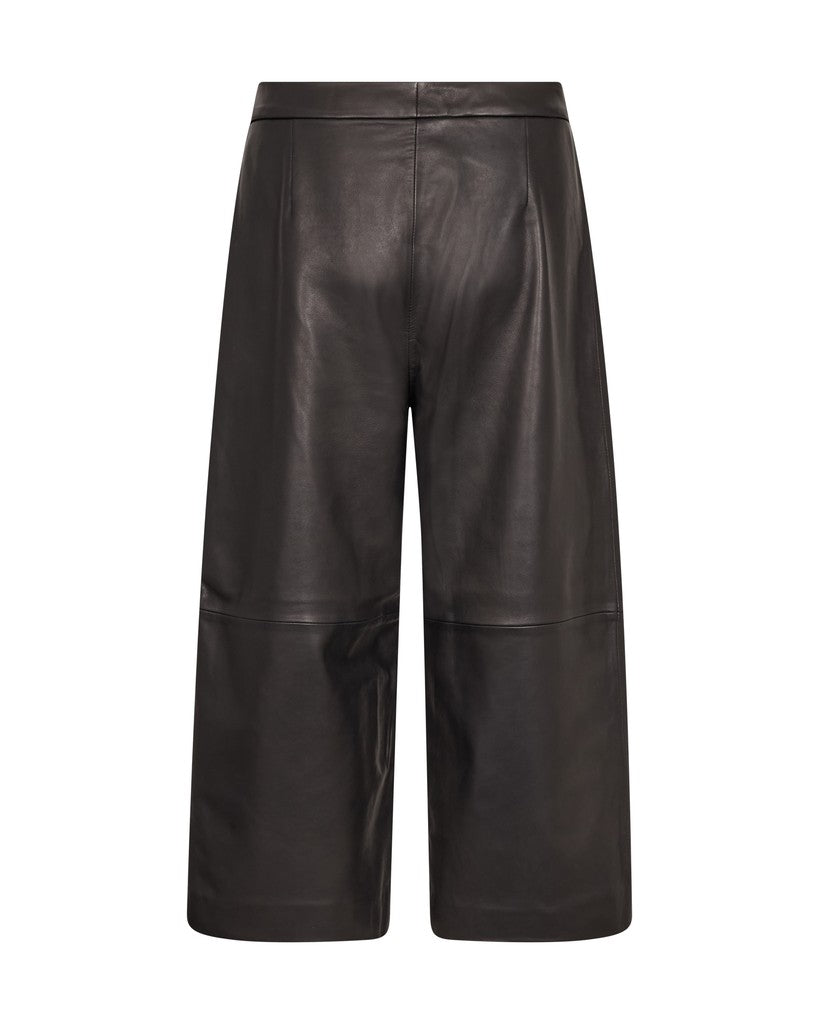 Mos Mosh, Leyanna Long Leather Shorts, Black