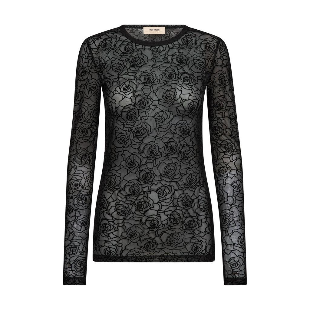 Mos Mosh, MMRose Mesh Blouse, Black