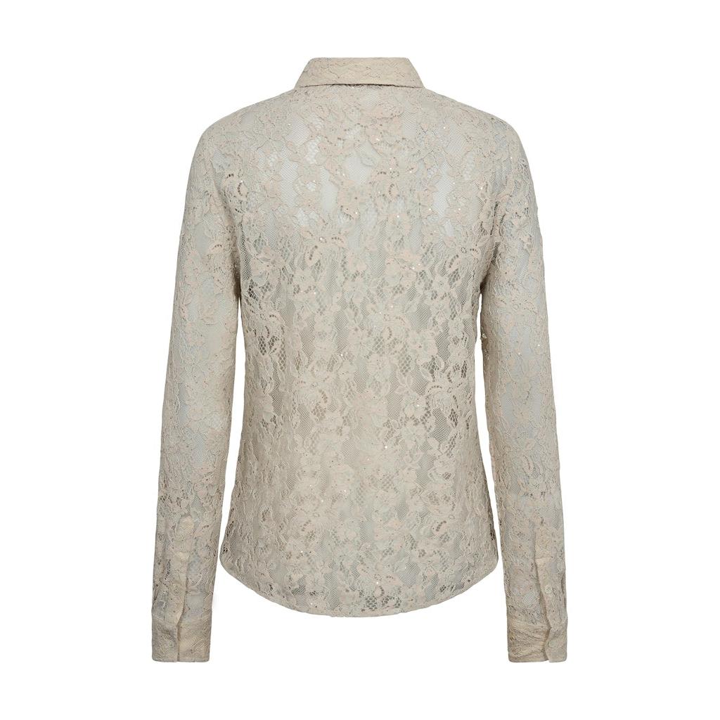 Mos Mosh, Kether Lace Sequin Shirt, Summer Sand-Mos Mosh-Minlillebutik.dk