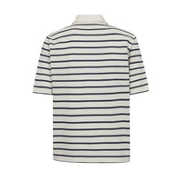 Mos Mosh, Milena SS Stripe Polo Tee, Maritime Blue