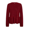 Mos Mosh, thora O-Neck Frill Knit, Rhytmic Red-Mos Mosh-Minlillebutik.dk