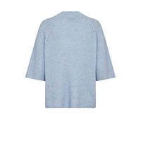 Mos Mosh, Taci 3/4 Neck-Knit, Cashmere Blue-Mos Mosh-Minlillebutik.dk