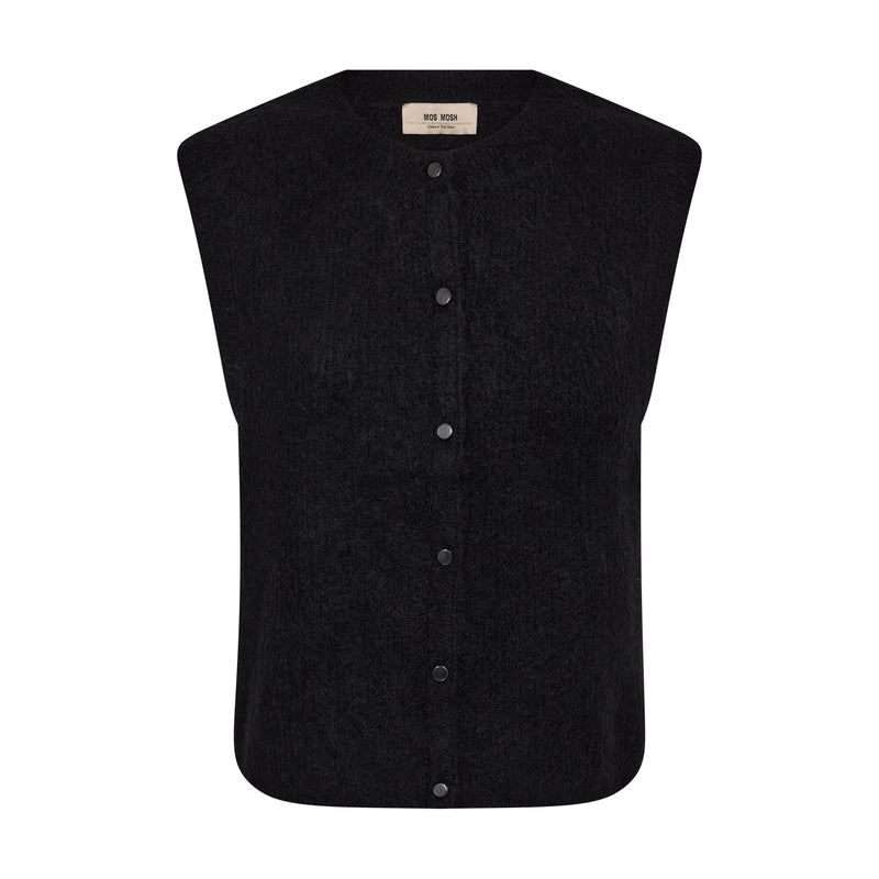 Mos Mosh, Almine Thora Knit Vest, Black-Mos Mosh-Minlillebutik.dk