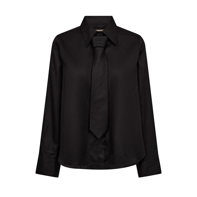 Mos Mosh, Ayen Stripe Shirt, Black-Mos Mosh-Minlillebutik.dk