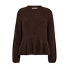 Mos Mosh, thora O-Neck Frill Knit, Bracken-Mos Mosh-Minlillebutik.dk
