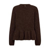 Mos Mosh, thora O-Neck Frill Knit, Bracken-Mos Mosh-Minlillebutik.dk