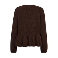 Mos Mosh, thora O-Neck Frill Knit, Bracken-Mos Mosh-Minlillebutik.dk