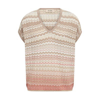 Mos Mosh, MMShani Zig-Zag V-neck Knit, Ecru-Mos Mosh-Minlillebutik.dk