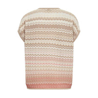 Mos Mosh, MMShani Zig-Zag V-neck Knit, Ecru-Mos Mosh-Minlillebutik.dk
