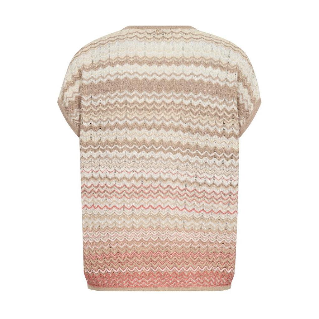 Mos Mosh, MMShani Zig-Zag V-neck Knit, Ecru-Mos Mosh-Minlillebutik.dk