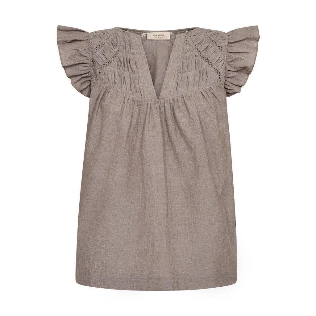 Mos Mosh, MMWoda Izha Blouse, Chocolate Chip-Mos Mosh-Minlillebutik.dk