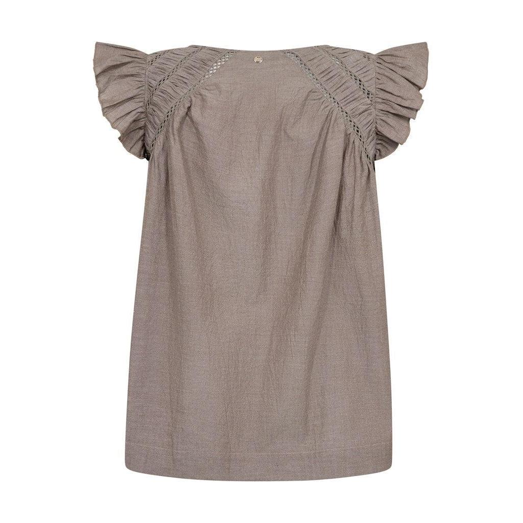 Mos Mosh, MMWoda Izha Blouse, Chocolate Chip-Mos Mosh-Minlillebutik.dk